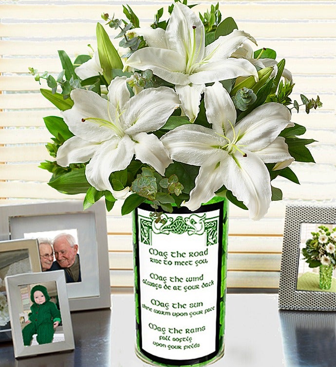 St. Patrick's Day Bouquet All White Lily