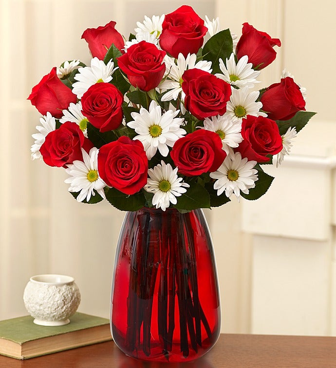 Fair Trade Red Roses & Daisies, 1-800-FLOWERS.COM-95349