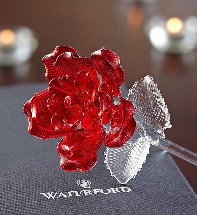 Waterford® Red Glass Rose