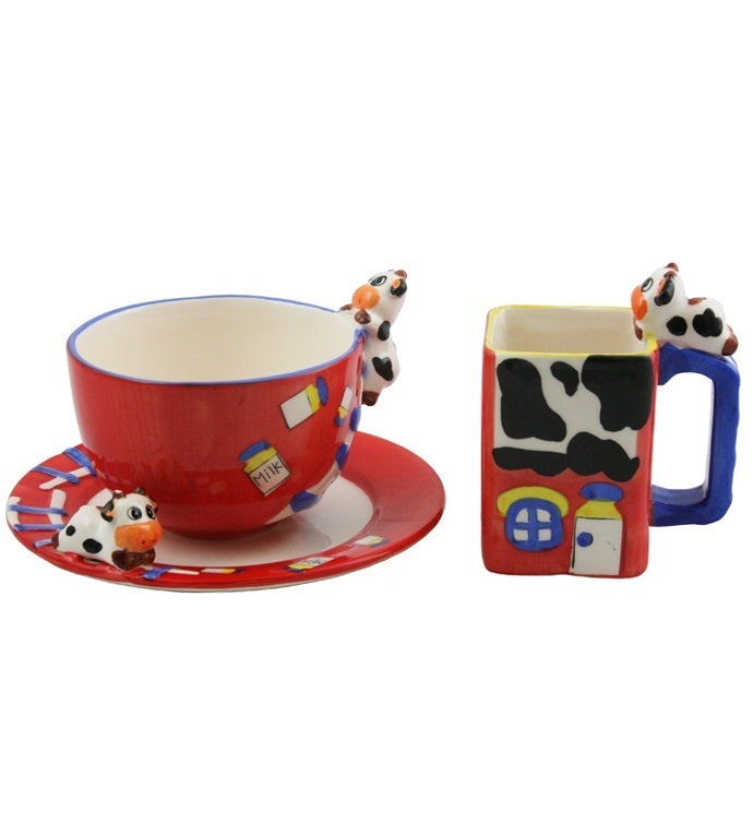 Cow Mug & Plate Set