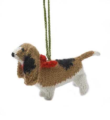 Hand Knit Alpaca Wool Ornament - Dogs!