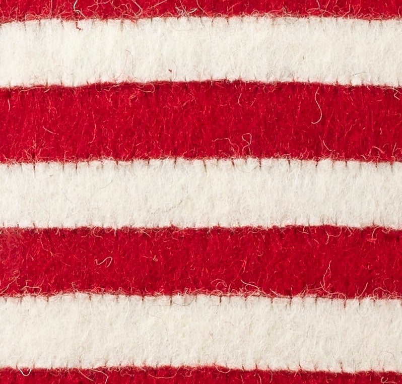 Handmade Cushion Cover in Hand Felted Wool - American Flag on Gray - 20"