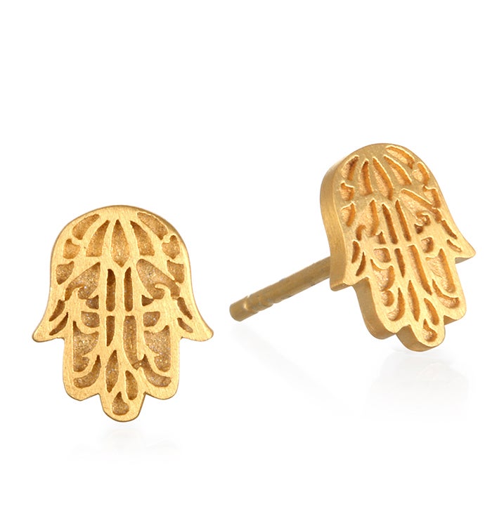 Gold Hamsa Stud Earrings