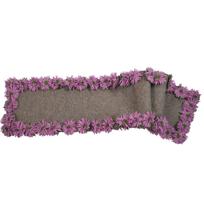 Hand Felted Wool Floral Border Table Runner