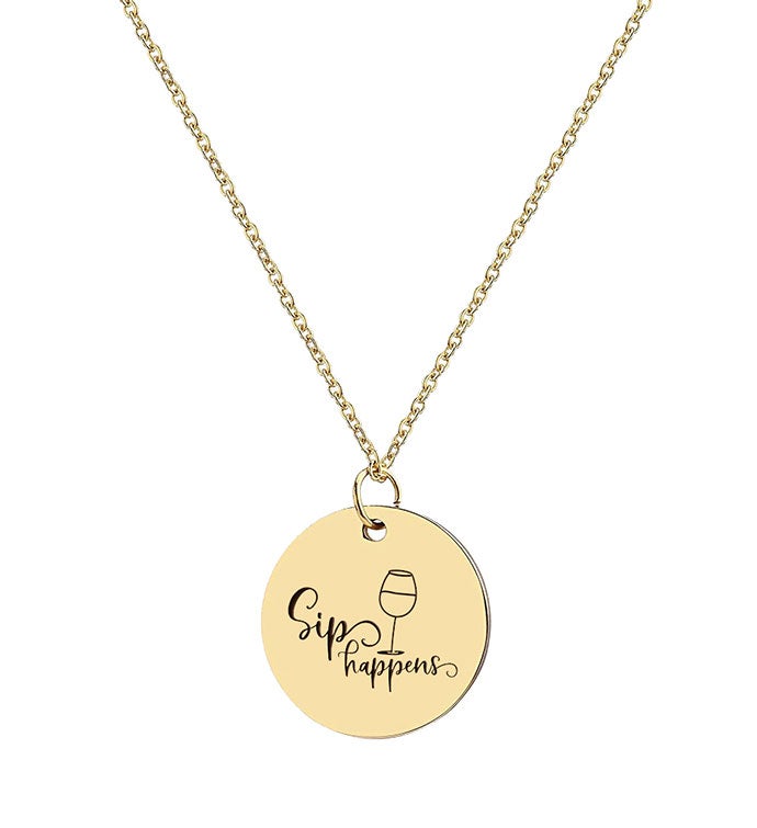 Sip Happens Necklace Pendant Mom