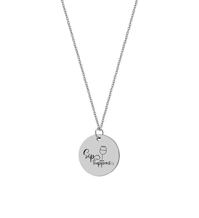 Sip Happens Necklace Pendant Mom