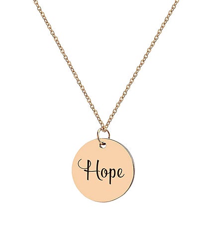 Hope Engraved Motivational Necklace