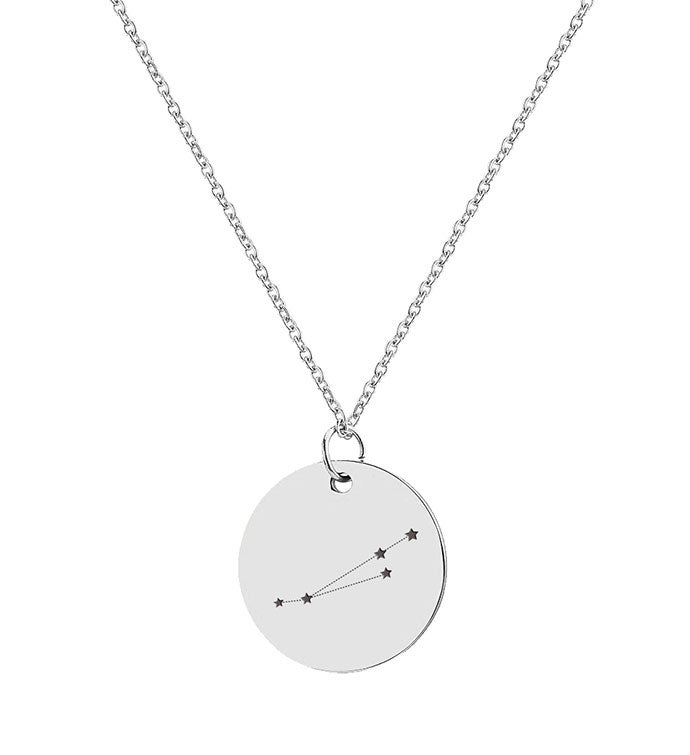 Round Silver Constellation Star Necklace