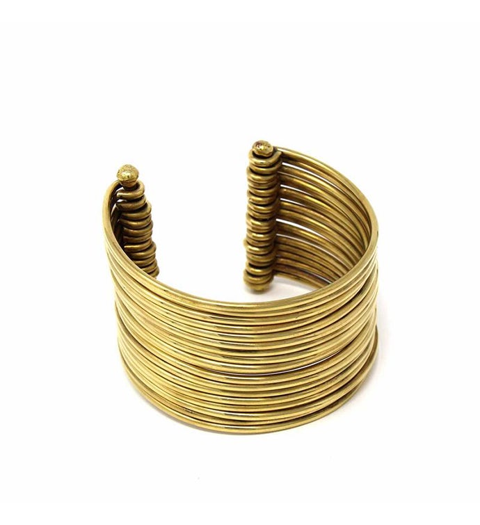 Handmade Stacked Brass Cuff Bracelet