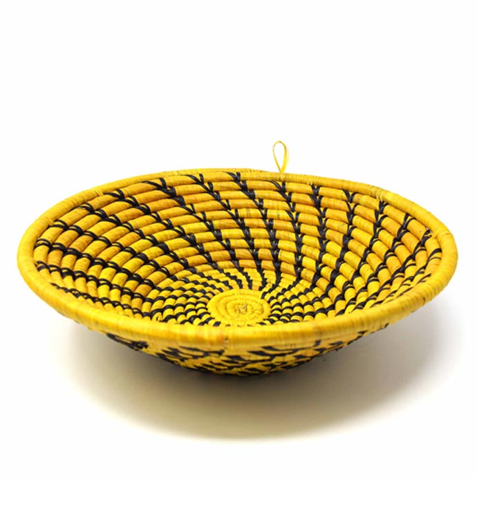 Handmade Sisal Yellow Fruit Basket