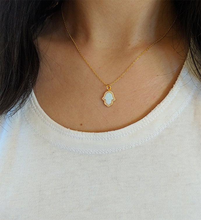 White Opal Hamsa By Kamaria