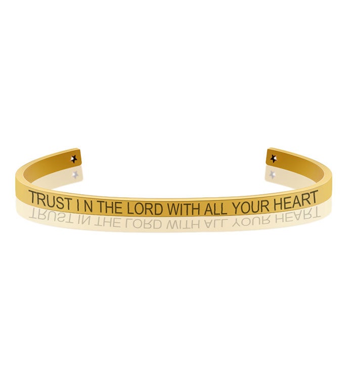 Trust In The Lord With All Your Heart Cuff Bangle Bracelet