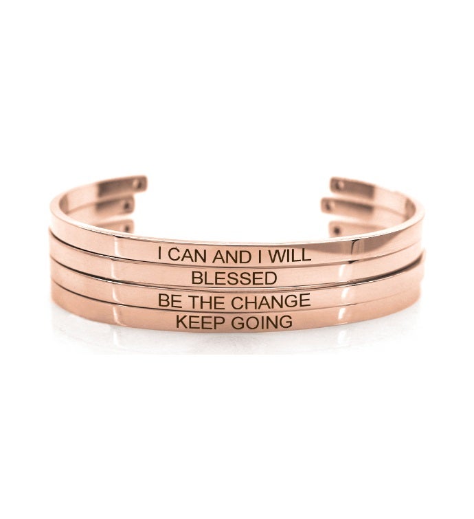 Anavia - Keep Going Motivational Cuff Bangle Bracelet