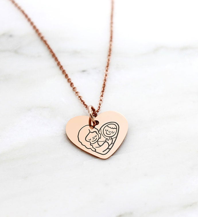 Anavia - Mom Hold Me Heart Pendant Necklace