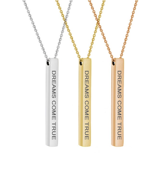 "Dreams Come True" Bar Necklace