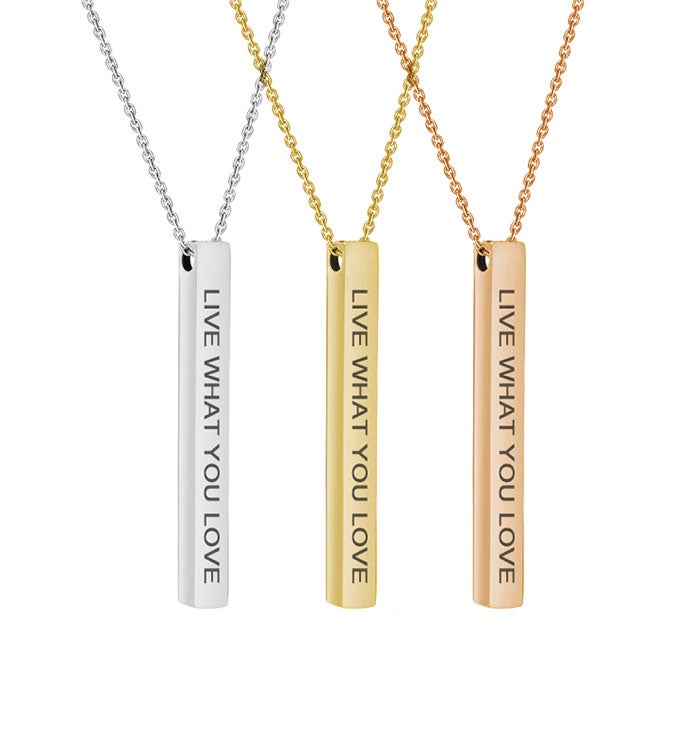 "Live What You Love" Bar Necklace