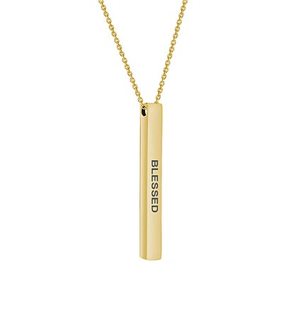 Anavia - "blessed" 4-sided Bar Stainless Steel Necklace