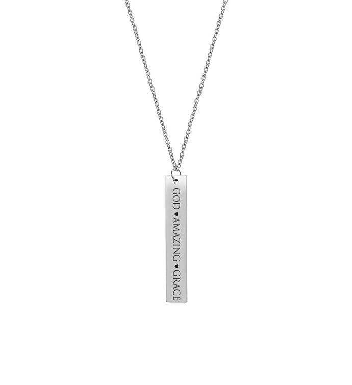 Anavia - God Amazing Grace Religious Bar Necklace