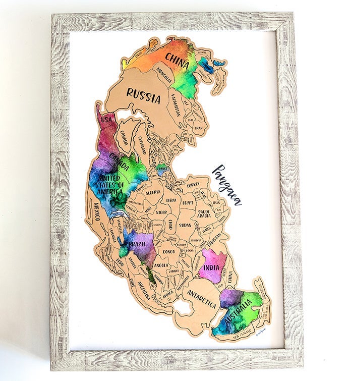 Scratch Your Travels Pangaea One World Map