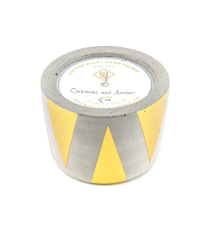 Gold Triangle Concrete Candle