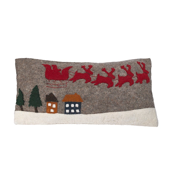 Hand Felted Wool Christmas Pillow Cover