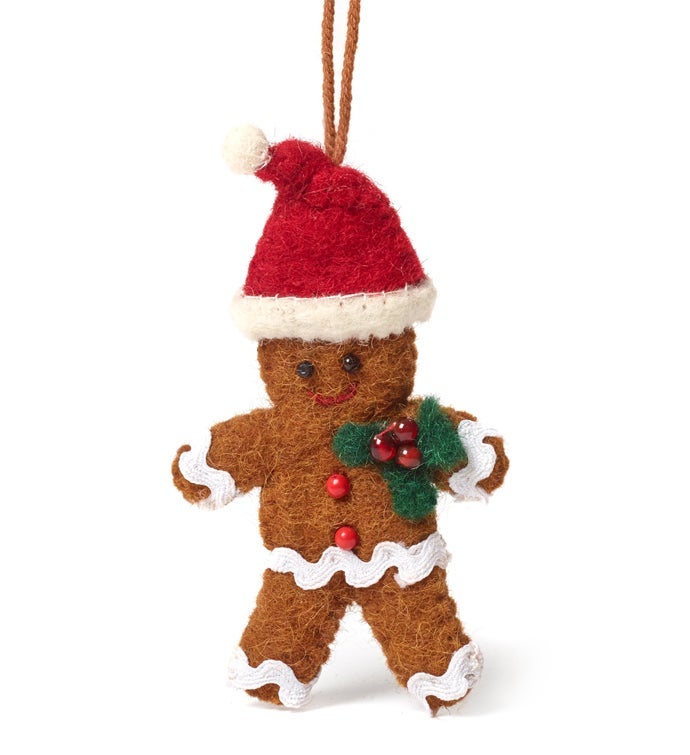Handmade Felt Gingerbread Christmas Ornament