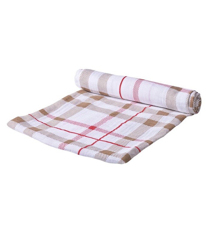 Cotton Muslin Swaddle   Plaid