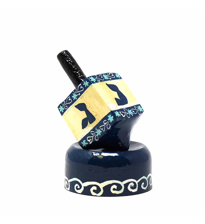 Hanukkah Handpainted Papier Mache Dreidel