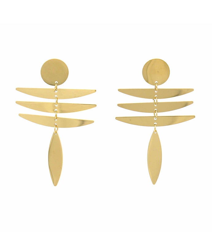 Geometric Dragonfly Dangle Earrings