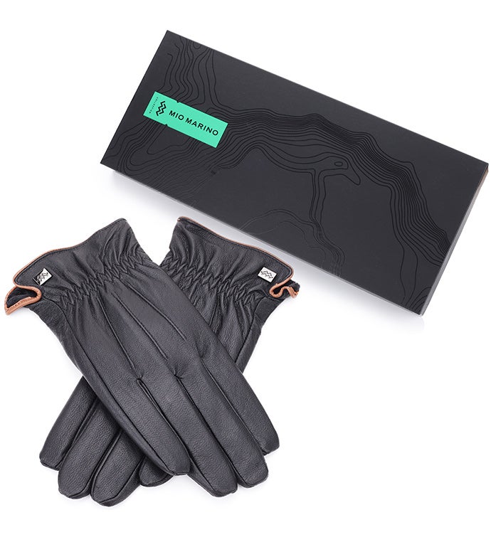 Mio Marino Classic Design Nappa Leather Gloves   Black