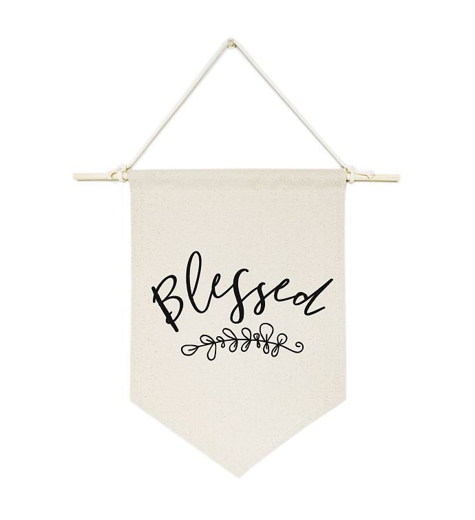 Grateful, Thankful, Blessed Canvas Wall Hang