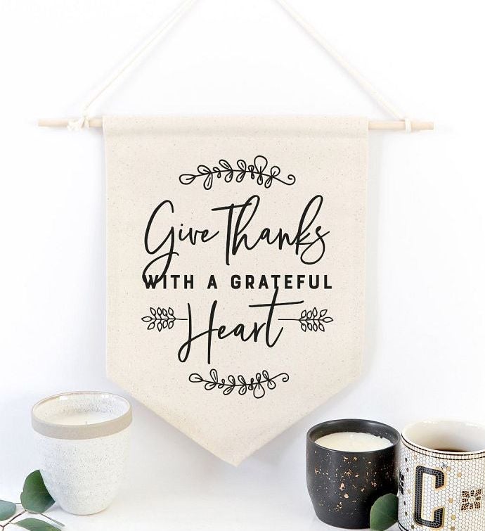 Grateful, Thankful, Blessed Canvas Wall Hang