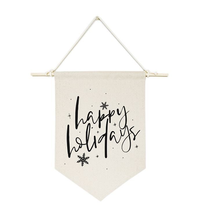Happy Holidays Canvas Wall Hanging