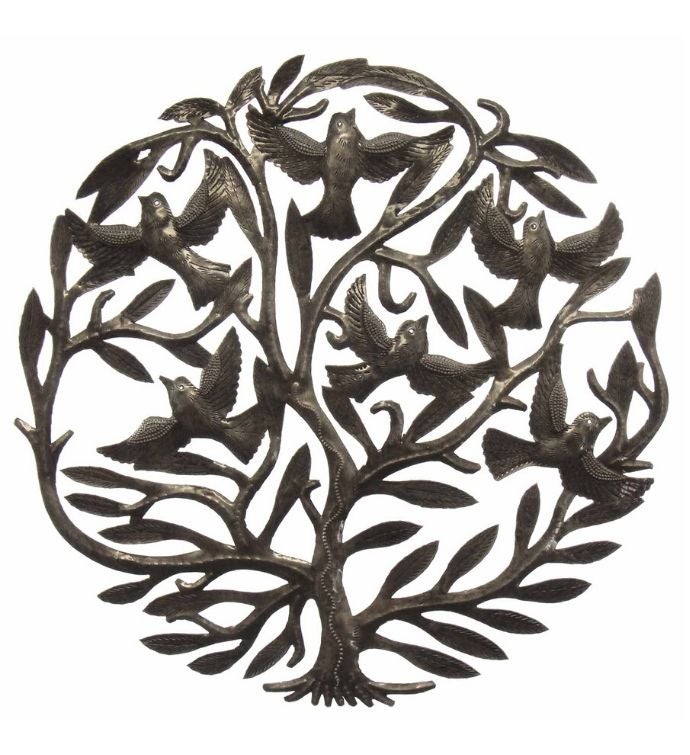 Handmade Tree Of Life Recycled Steel Wall Art