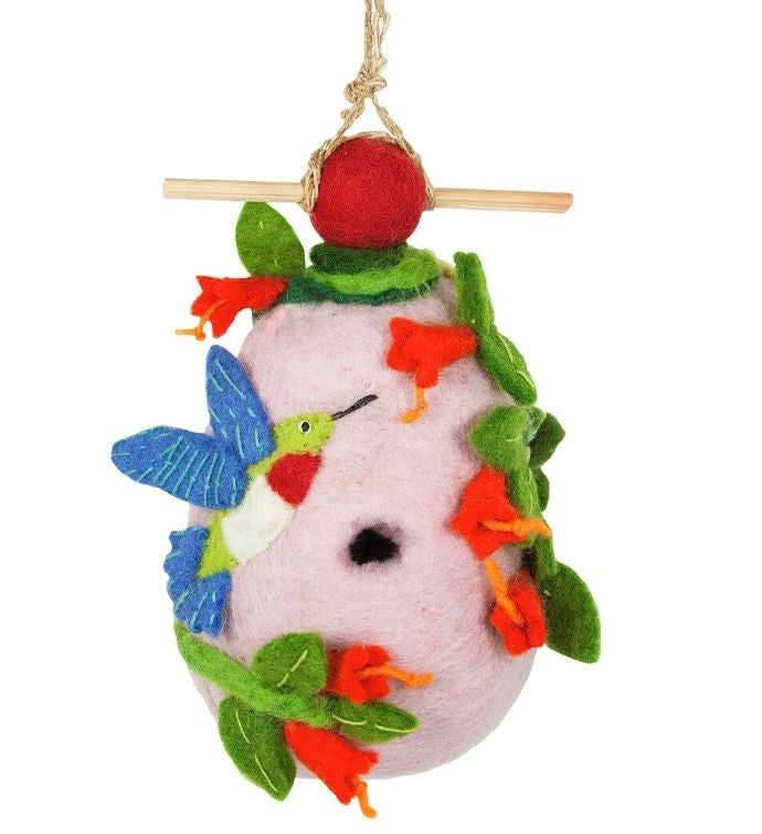 Handmade Wild Woolies Felt Hummingbird Birdhouse
