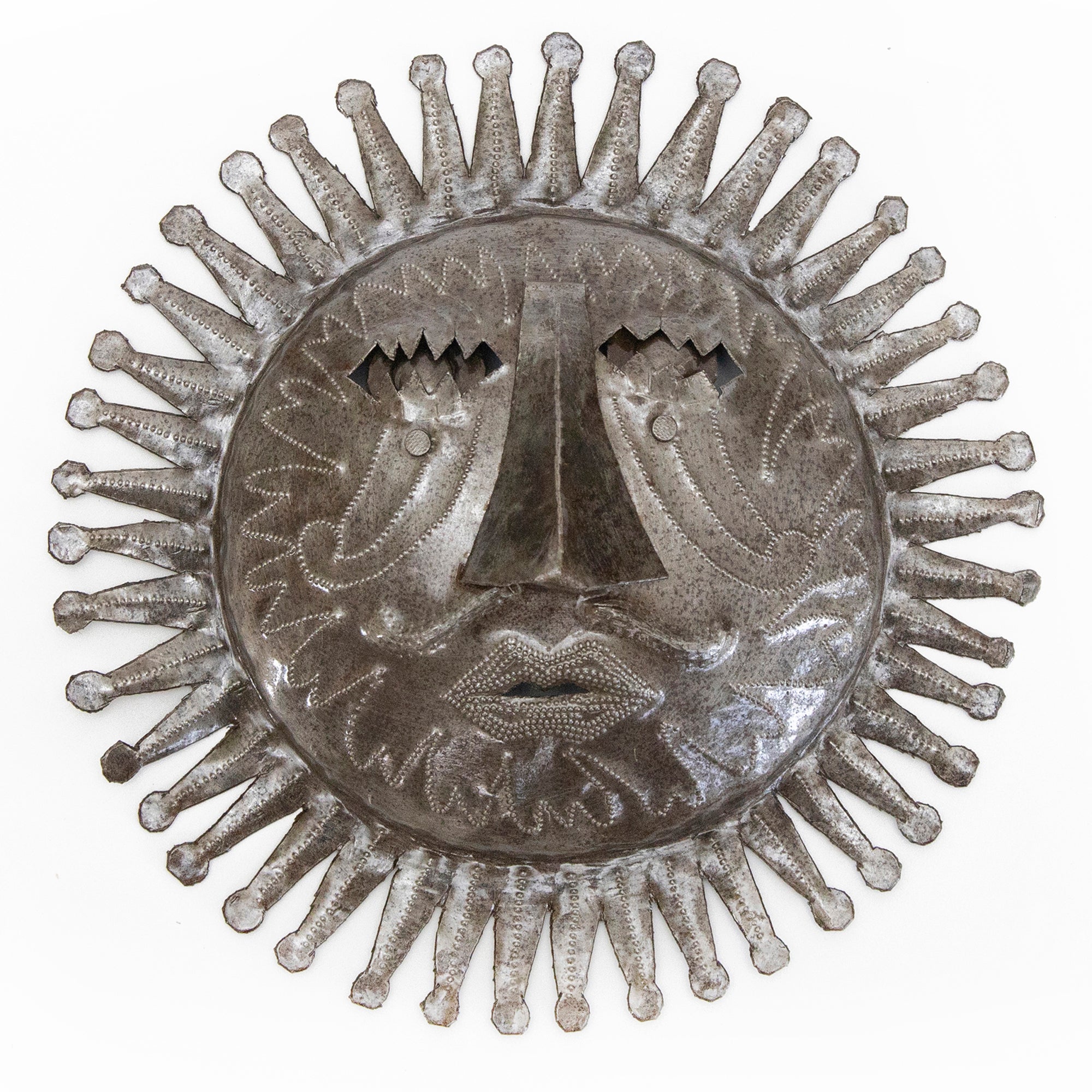 Recycled Steel 10" Aztec Sun Metal Wall Decor