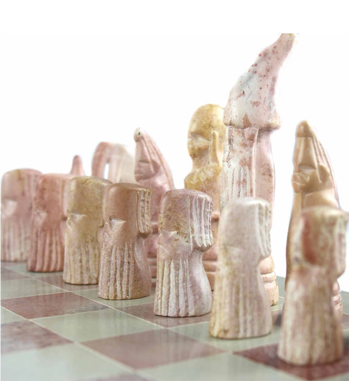 Hand-Carved Soapstone Chess Set