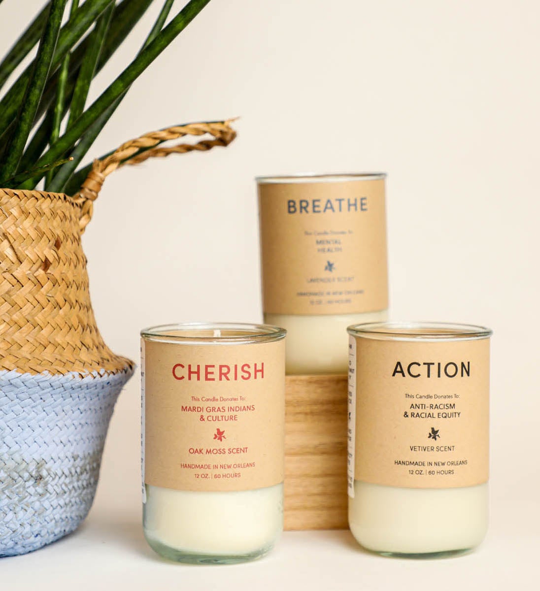 Action   Vetiver Scent Candle, Gives To Racial Equity & Anti Racism
