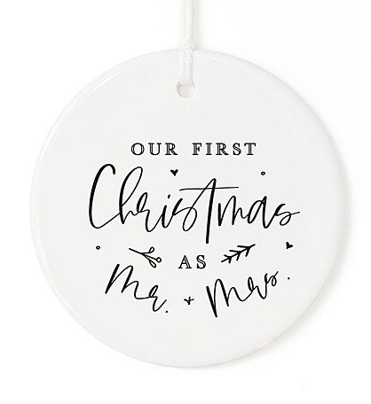 Our First Christmas As Mr. & Mrs. Ceramic Christmas Ornament