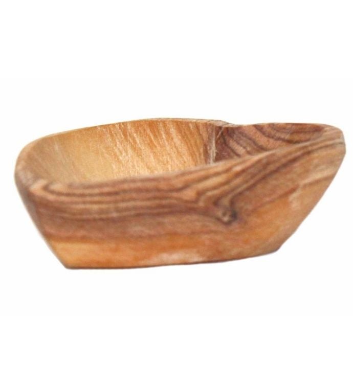 Petite Olive Wood Trinket Bowls  Set of 2