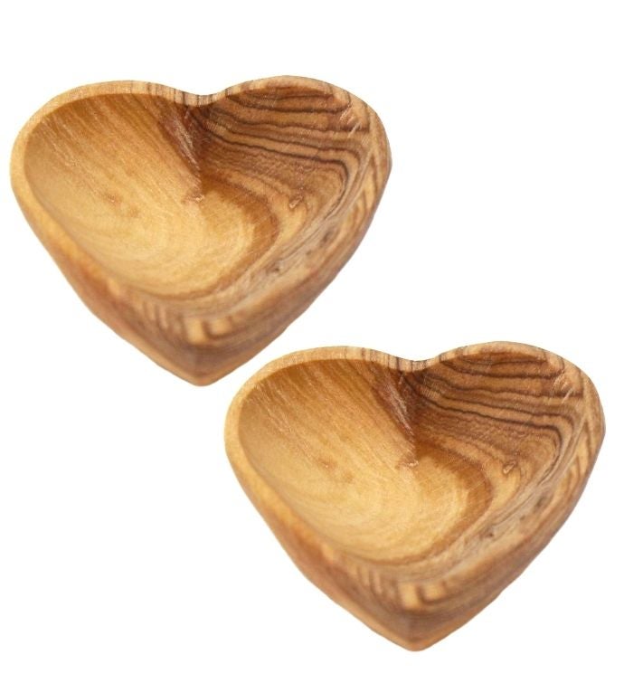 Petite Olive Wood Trinket Bowls (Set of 2)