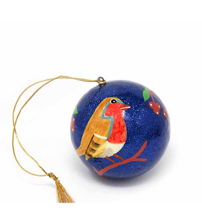 Handpainted Ornament Bird On Branch