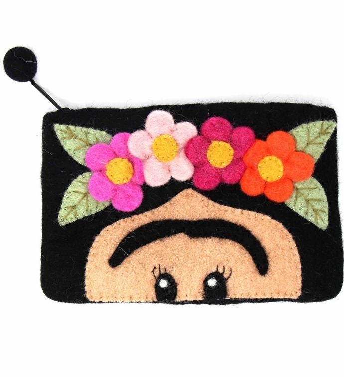 Handmade Frida Felt Pouch