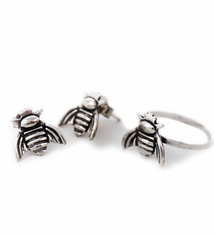 Honeybee Adjustable Ring & Earring Set