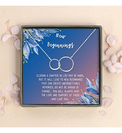 New Beginnings Silver Infinity Rings Necklace