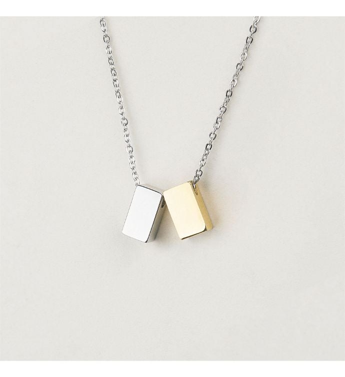 Confirmation Sponsor Gift Box Double Cube Necklace and Card