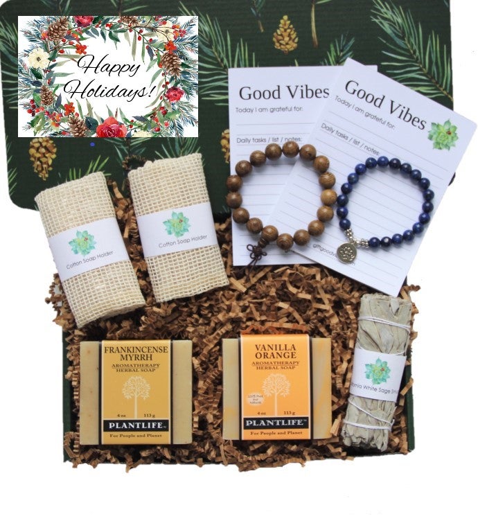 Good Vibes Gift Box Couples "Happy Holidays" Card