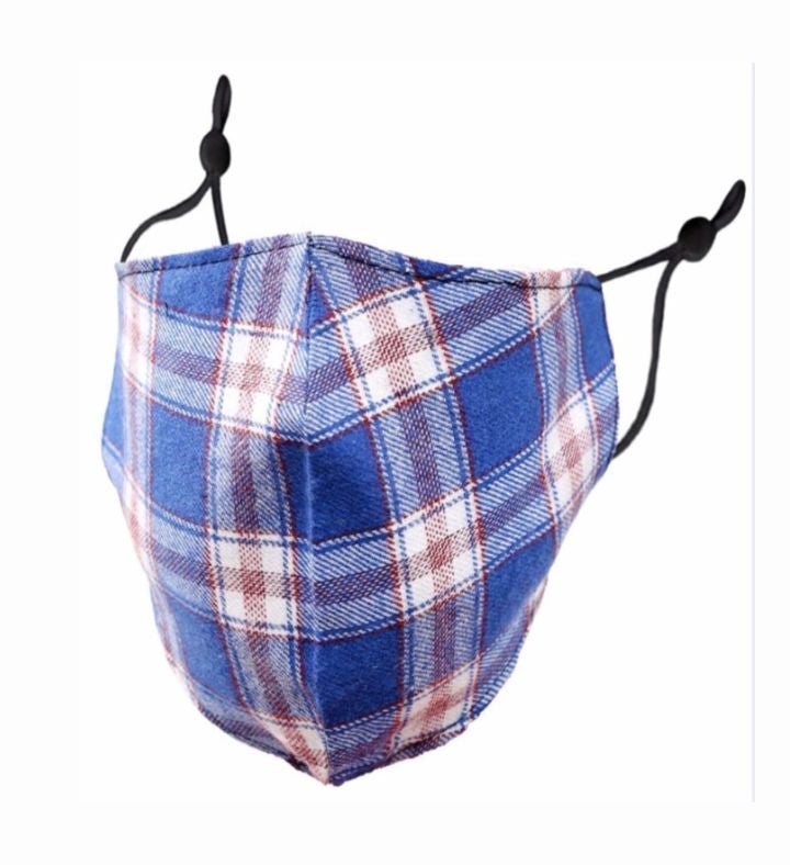 Blue Plaid Mask