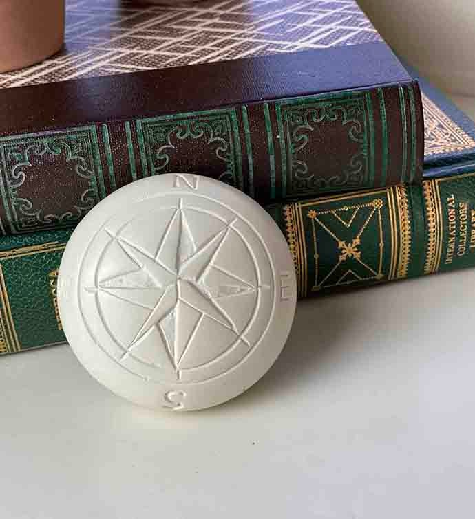 Compass Soapstone Desk Paperweight