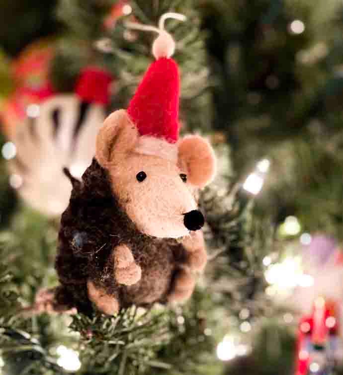 Handmade Hedgehog Felt Ornaments